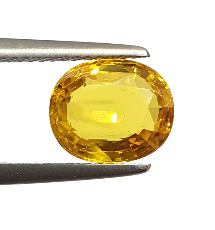 3.30 Ct Certified Premium Quality Yellow Sapphire Clean Transparent
